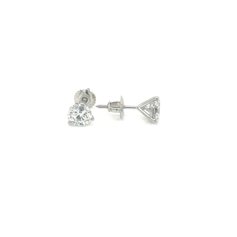 MARTINI STUD EARRINGS 14KW EF I2 HPHT DIA 2.04CTS