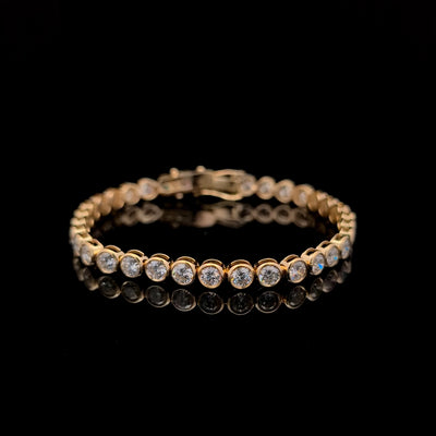 BEZEL TENNIS BRACELET 14KY FG VS2 CVD DIA 8.27CTS