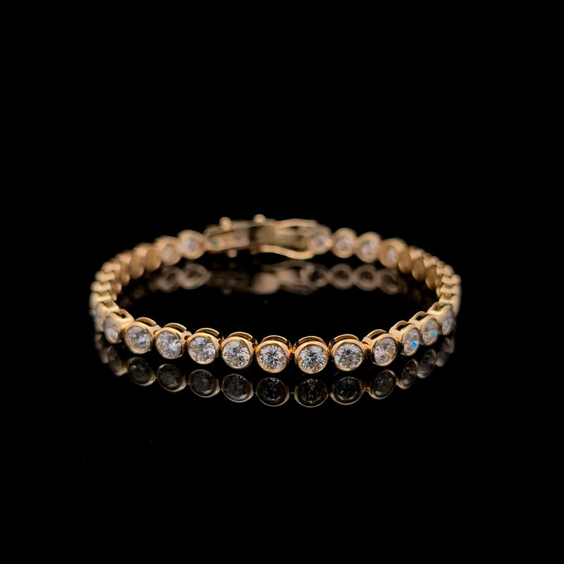 BEZEL TENNIS BRACELET 14KY FG VS2 CVD DIA 8.27CTS