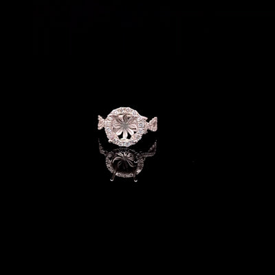 (3.5ct) ROUND CENTER STONE SEMI ENGAGEMENT RING 14KW FG VS2 CVD DIA 1CTS