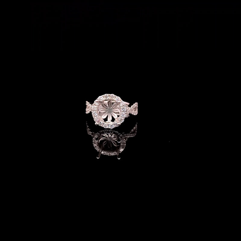 (3.5ct) ROUND CENTER STONE SEMI ENGAGEMENT RING 14KW FG VS2 CVD DIA 1CTS