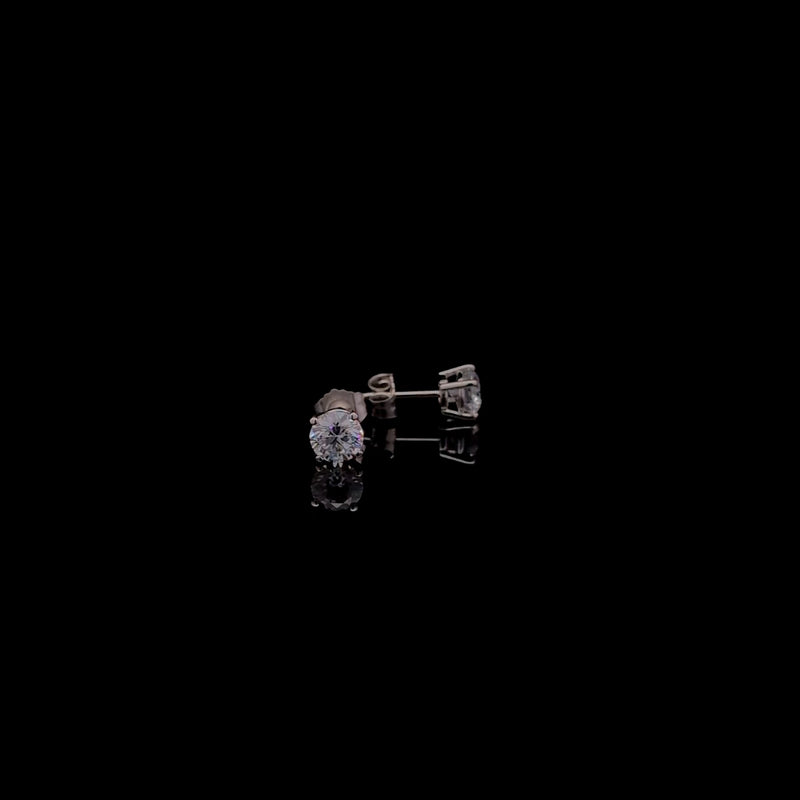 BASKET STUD EARRINGS 14KW DE VS2 HPHT DIA 1.08CTS