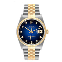 Rolex Datejust Watch 16233 for Men | 36MM | Blue Vintage Dial| Stainless Steel Yellow Gold