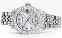 Full Diamond Bust Down Stainless Steel Rolex Watch for Womens | 26MM | Texture Dial | Jubilee Band