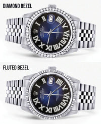 Rolex Datejust Watch 16014 for Men | 36Mm | Blue Black Diamond Roman Dial | Jubilee Band