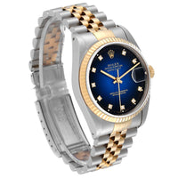 Rolex Datejust Watch 16233 for Men | 36MM | Blue Vintage Dial| Stainless Steel Yellow Gold