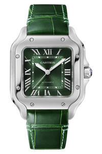 Santos De Cartier Watch - Medium Model | Steel | Automatic | Interchangeable Leather Strap