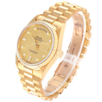 Rolex President Day-Date Watch 18238 for Men | 36MM | Yellow Gold Diamond Numerals | 18K
