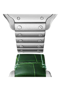 Santos De Cartier Watch - Medium Model | Steel | Automatic | Interchangeable Leather Strap