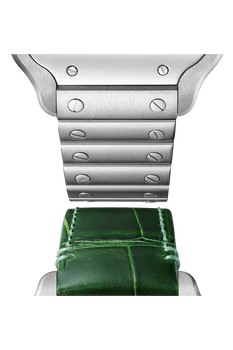 Santos De Cartier Watch - Medium Model | Steel | Automatic | Interchangeable Leather Strap