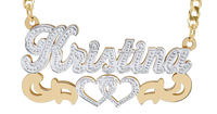 Personalized Double Nameplate | 10K/14K | Yellow Gold | Style Options Available