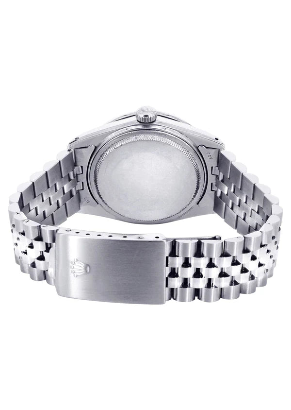 Diamond Rolex Datejust Watch 16200 | 36MM | Full Diamond Dial | Stainless Steel | Jubilee Band