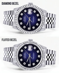 Rolex Datejust Watch 16014 for Men | 36Mm | Blue Black Diamond Dial | Jubilee Band