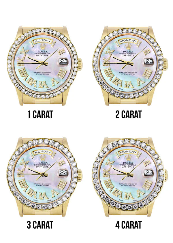Rolex Day-Date Presidential | Model 18238 | 18K Yellow Gold | 36MM | Diamond Bezel | Light Mother of Pearl Diamond Roman