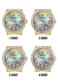 Rolex Day-Date Presidential | Model 18238 | 18K Yellow Gold | 36MM | Diamond Bezel | Dark Mother of Pearl Diamond Dial