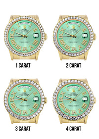 Rolex Day-Date Presidential | Model 18238 | 18K Yellow Gold | 36MM | Diamond Bezel | Light Green Diamond Roman