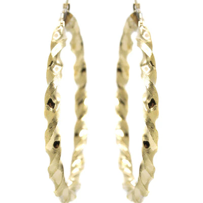 10K Womens Gold Hoop Earrings | Customizable Size | Width 4.5MM
