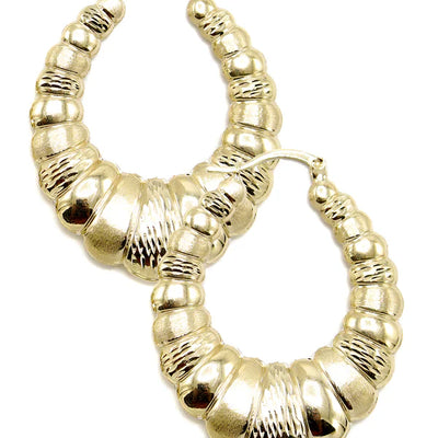 10K Womens Gold Hoop Earrings | Customizable Size