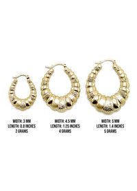 10K Womens Gold Hoop Earrings | Customizable Size