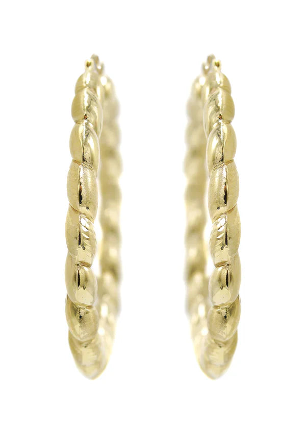 10K Womens Gold Hoop Earrings | Customizable Size
