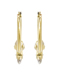 10K Womens Gold Hoop Bear Earrings | Customizable Size |