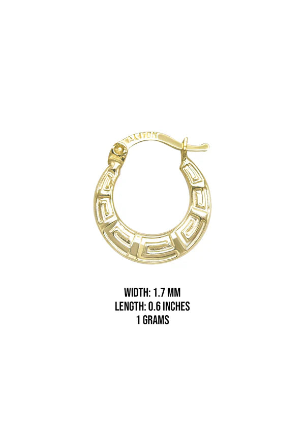 10K Womens Gold Hoop Earrings | 1.7MM | 1.7MM