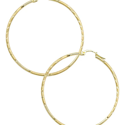 10K Womens Gold Hoop Earrings | Customizable Size | 1.5MM