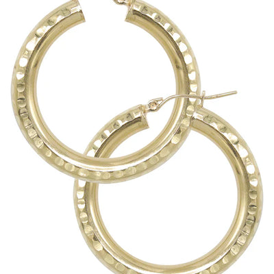 10K Womens Gold Hoop Earrings | Customizable Size 2.5MM