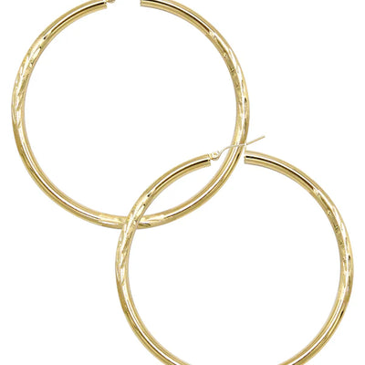 10K Womens Gold Hoop Earrings | Customizable Size | 3MM