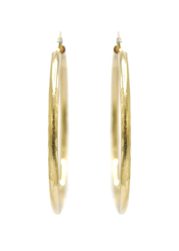 10K Womens Gold Hoop Earrings | Customizable Size | 3MM