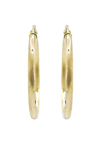 10K Womens Gold Hoop Earrings | Customizable Size | 4MM