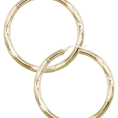 10K Womens Gold Hoop Earrings | Customizable Size | 5MM