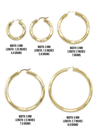 10K Womens Gold Hoop Earrings | Customizable Size | 5MM