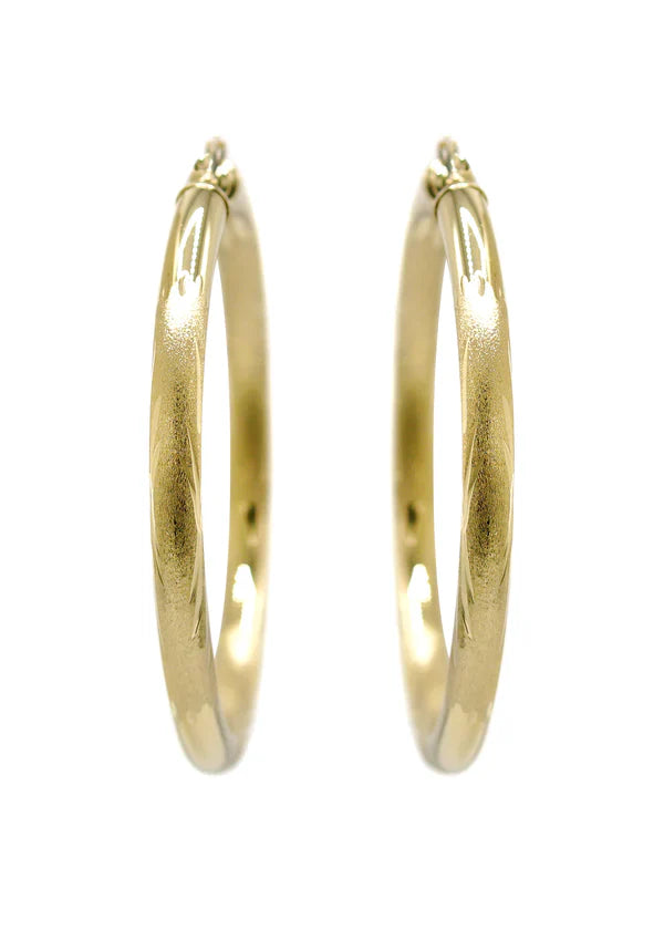 10K Womens Gold Hoop Earrings | Customizable Size | 5MM