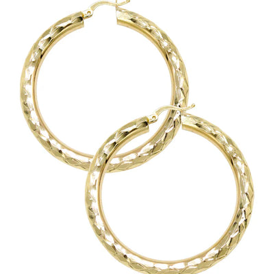 10K Womens Gold Hoop Earrings | Customizable Size | 5MM