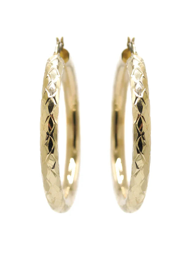 10K Womens Gold Hoop Earrings | Customizable Size | 5MM