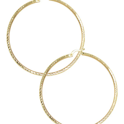 10K Womens Gold Hoop Earrings | Customizable Size | 2.5MM