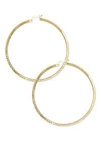 10K Womens Gold Hoop Earrings | Customizable Size | 2.5MM