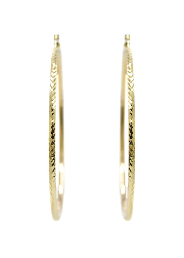 10K Womens Gold Hoop Earrings | Customizable Size | 2.5MM