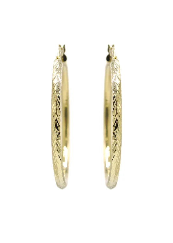 10K Womens Gold Hoop Earrings | Customizable Size | 3MM