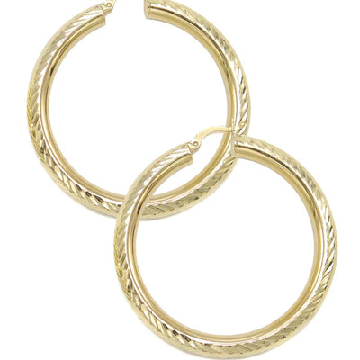 10K Womens Gold Hoop Earrings | Customizable Size | 5MM