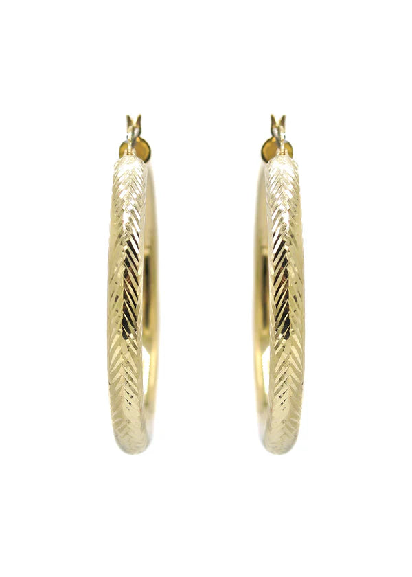 10K Womens Gold Hoop Earrings | Customizable Size | 5MM