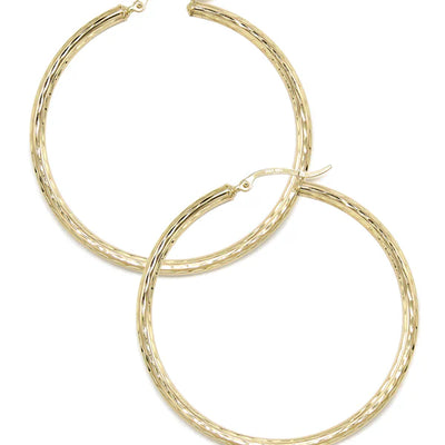 10K Womens Gold Hoop Earrings | Customizable Size | 3MM
