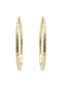 10K Womens Gold Hoop Earrings | Customizable Size | 3MM