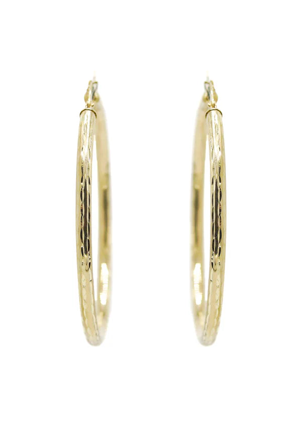10K Womens Gold Hoop Earrings | Customizable Size | 3MM