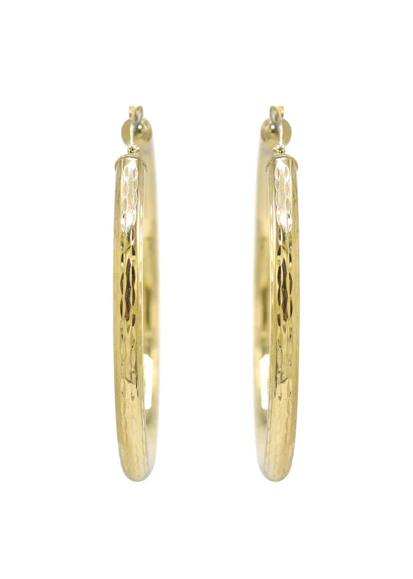 10K Womens Gold Hoop Earrings | Customizable Size | 4MM