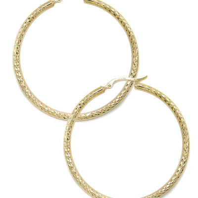 10K Womens Gold Hoop Earrings | Customizable Size | 3MM