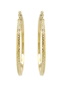 10K Womens Gold Hoop Earrings | Customizable Size | 3MM