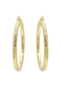 10K Womens Gold Hoop Earrings | Customizable Size | 4MM