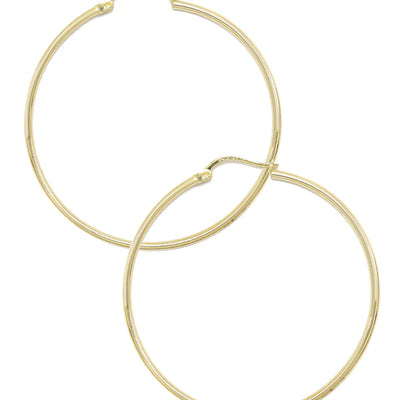 10K Womens Gold Hoop Earrings | Customizable Size | 1.5 MM